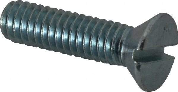 Value Collection - 5/16-18 UNC, 1-1/4" OAL Slotted Drive Machine Screw - Flat Head, Grade 2 Steel, Zinc-Plated Finish, Without Washer - Exact Tool & Supply