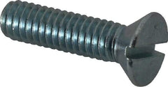 Value Collection - 5/16-18 UNC, 1-1/4" OAL Slotted Drive Machine Screw - Flat Head, Grade 2 Steel, Zinc-Plated Finish, Without Washer - Exact Tool & Supply