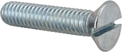 Value Collection - 5/16-18 UNC, 1-1/2" OAL Slotted Drive Machine Screw - Flat Head, Grade 2 Steel, Zinc-Plated Finish, Without Washer - Exact Tool & Supply