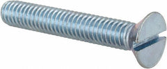 Value Collection - 5/16-18 UNC, 2" OAL Slotted Drive Machine Screw - Flat Head, Grade 2 Steel, Zinc-Plated Finish, Without Washer - Exact Tool & Supply