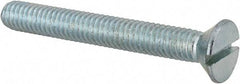 Value Collection - 5/16-18 UNC, 2-1/2" OAL Slotted Drive Machine Screw - Flat Head, Grade 2 Steel, Zinc-Plated Finish, Without Washer - Exact Tool & Supply