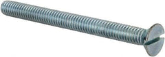 Value Collection - 5/16-18 UNC, 3-1/2" OAL Slotted Drive Machine Screw - Flat Head, Grade 2 Steel, Zinc-Plated Finish, Without Washer - Exact Tool & Supply