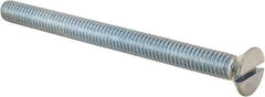 Value Collection - 5/16-18 UNC, 4" OAL Slotted Drive Machine Screw - Flat Head, Grade 2 Steel, Zinc-Plated Finish, Without Washer - Exact Tool & Supply