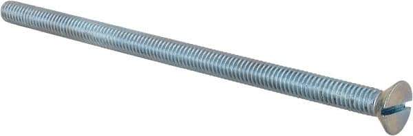 Value Collection - 5/16-18 UNC, 6" OAL Slotted Drive Machine Screw - Flat Head, Grade 2 Steel, Zinc-Plated Finish, Without Washer - Exact Tool & Supply