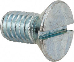 Value Collection - 3/8-16 UNC, 3/4" OAL Slotted Drive Machine Screw - Flat Head, Grade 2 Steel, Zinc-Plated Finish, Without Washer - Exact Tool & Supply