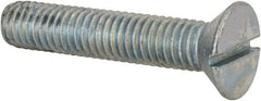 Value Collection - 3/8-16 UNC, 2" OAL Slotted Drive Machine Screw - Flat Head, Grade 2 Steel, Zinc-Plated Finish, Without Washer - Exact Tool & Supply