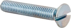 Value Collection - 3/8-16 UNC, 2-1/4" OAL Slotted Drive Machine Screw - Flat Head, Grade 2 Steel, Zinc-Plated Finish, Without Washer - Exact Tool & Supply