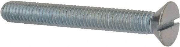 Value Collection - 3/8-16 UNC, 3" OAL Slotted Drive Machine Screw - Flat Head, Grade 2 Steel, Zinc-Plated Finish, Without Washer - Exact Tool & Supply