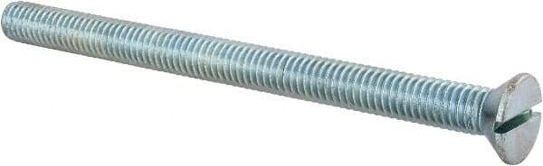 Value Collection - 3/8-16 UNC, 5" OAL Slotted Drive Machine Screw - Flat Head, Grade 2 Steel, Zinc-Plated Finish, Without Washer - Exact Tool & Supply