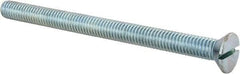 Value Collection - 3/8-16 UNC, 5" OAL Slotted Drive Machine Screw - Flat Head, Grade 2 Steel, Zinc-Plated Finish, Without Washer - Exact Tool & Supply