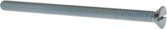 Value Collection - 3/8-16 UNC, 6" OAL Slotted Drive Machine Screw - Flat Head, Grade J82 Steel, Zinc-Plated Finish, Without Washer - Exact Tool & Supply