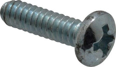 Value Collection - #6-32 UNC, 1/2" Length Under Head Phillips Drive Machine Screw - Pan Head, Grade 2 Steel, Zinc-Plated Finish, Without Washer - Exact Tool & Supply