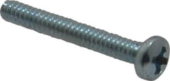 Value Collection - #6-32 UNC, 1" Length Under Head Phillips Drive Machine Screw - Pan Head, Grade 2 Steel, Zinc-Plated Finish, Without Washer - Exact Tool & Supply