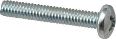 Value Collection - #8-32 UNC, 1" Length Under Head Phillips Drive Machine Screw - Pan Head, Grade 2 Steel, Zinc-Plated Finish, Without Washer - Exact Tool & Supply