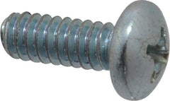 Value Collection - #10-24 UNC, 1/2" Length Under Head Phillips Drive Machine Screw - Pan Head, Grade 2 Steel, Zinc-Plated Finish, Without Washer - Exact Tool & Supply