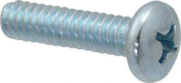 Value Collection - #10-24 UNC, 3/4" Length Under Head Phillips Drive Machine Screw - Pan Head, Grade 2 Steel, Zinc-Plated Finish, Without Washer - Exact Tool & Supply