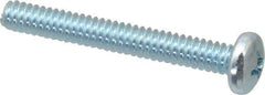 Value Collection - #10-24 UNC, 1-1/2" Length Under Head Phillips Drive Machine Screw - Pan Head, Grade 2 Steel, Zinc-Plated Finish, Without Washer - Exact Tool & Supply