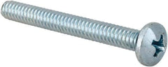 Value Collection - #10-24 UNC, 1-3/4" Length Under Head Phillips Drive Machine Screw - Pan Head, Grade 2 Steel, Zinc-Plated Finish, Without Washer - Exact Tool & Supply