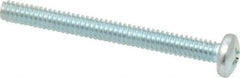 Value Collection - #10-24 UNC, 2" Length Under Head Phillips Drive Machine Screw - Pan Head, Grade 2 Steel, Zinc-Plated Finish, Without Washer - Exact Tool & Supply