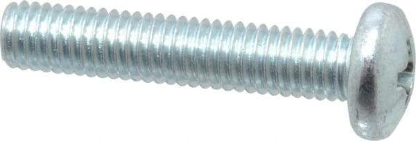 Value Collection - #10-32 UNF, 1" Length Under Head Phillips Drive Machine Screw - Pan Head, Grade 2 Steel, Zinc-Plated Finish, Without Washer - Exact Tool & Supply