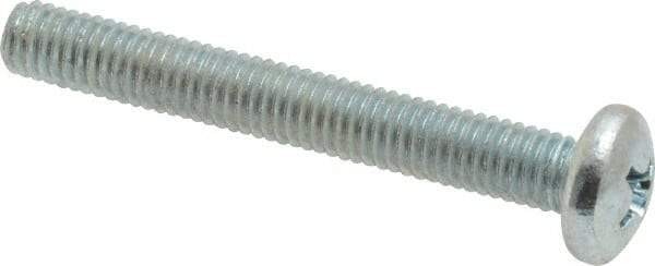 Value Collection - #10-32 UNF, 1-1/2" Length Under Head Phillips Drive Machine Screw - Pan Head, Grade 2 Steel, Zinc-Plated Finish, Without Washer - Exact Tool & Supply