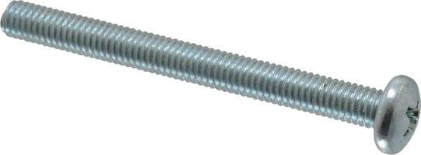 Value Collection - #10-32 UNF, 2" Length Under Head Phillips Drive Machine Screw - Pan Head, Grade 2 Steel, Zinc-Plated Finish, Without Washer - Exact Tool & Supply