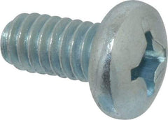 Value Collection - 1/4-20 UNC, 1/2" Length Under Head Phillips Drive Machine Screw - Pan Head, Grade 2 Steel, Zinc-Plated Finish, Without Washer - Exact Tool & Supply
