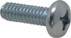 Value Collection - 1/4-20 UNC, 3/4" Length Under Head Phillips Drive Machine Screw - Pan Head, Grade 2 Steel, Zinc-Plated Finish, Without Washer - Exact Tool & Supply