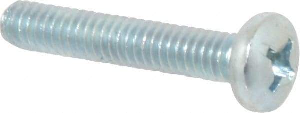 Value Collection - 1/4-20 UNC, 1-1/2" Length Under Head Phillips Drive Machine Screw - Pan Head, Grade 2 Steel, Zinc-Plated Finish, Without Washer - Exact Tool & Supply