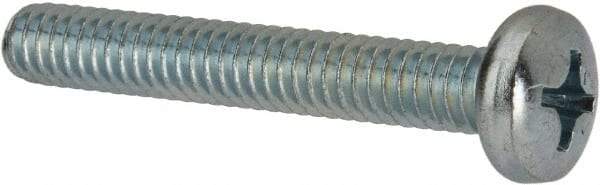 Value Collection - 1/4-20 UNC, 1-3/4" Length Under Head Phillips Drive Machine Screw - Pan Head, Grade 2 Steel, Zinc-Plated Finish, Without Washer - Exact Tool & Supply