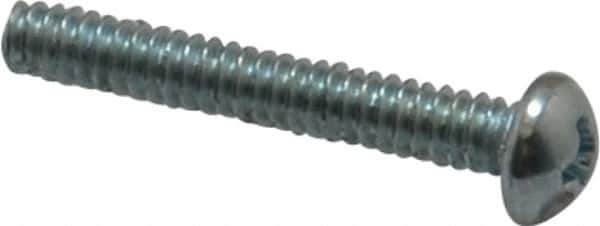Value Collection - #4-40 UNC, 3/4" Length Under Head Phillips Drive Machine Screw - Round Head, Grade 2 Steel, Zinc-Plated Finish, Without Washer - Exact Tool & Supply