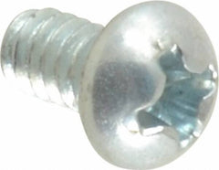 Value Collection - #6-32 UNC, 1/4" Length Under Head Phillips Drive Machine Screw - Round Head, Grade 2 Steel, Zinc-Plated Finish, Without Washer - Exact Tool & Supply