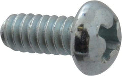Value Collection - #6-32 UNC, 5/16" Length Under Head Phillips Drive Machine Screw - Round Head, Grade 2 Steel, Zinc-Plated Finish, Without Washer - Exact Tool & Supply