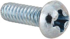 Value Collection - #6-32 UNC, 7/16" Length Under Head Phillips Drive Machine Screw - Round Head, Grade 2 Steel, Zinc-Plated Finish, Without Washer - Exact Tool & Supply