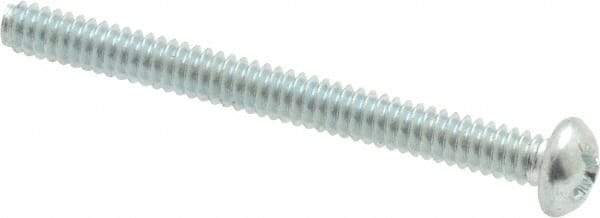 Value Collection - #6-32 UNC, 1-1/2" Length Under Head Phillips Drive Machine Screw - Round Head, Grade 2 Steel, Zinc-Plated Finish, Without Washer - Exact Tool & Supply