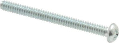 Value Collection - #6-32 UNC, 1-1/2" Length Under Head Phillips Drive Machine Screw - Round Head, Grade 2 Steel, Zinc-Plated Finish, Without Washer - Exact Tool & Supply