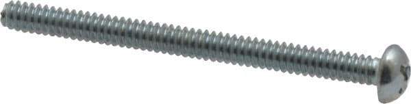 Value Collection - #6-32 UNC, 1-3/4" Length Under Head Phillips Drive Machine Screw - Round Head, Grade 2 Steel, Zinc-Plated Finish, Without Washer - Exact Tool & Supply