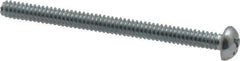 Value Collection - #6-32 UNC, 1-3/4" Length Under Head Phillips Drive Machine Screw - Round Head, Grade 2 Steel, Zinc-Plated Finish, Without Washer - Exact Tool & Supply