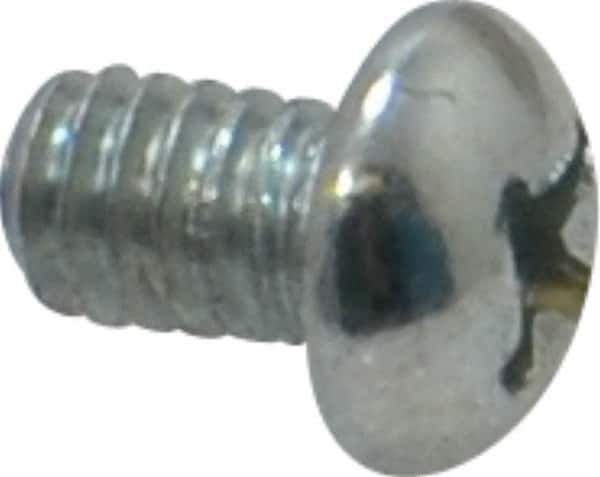 Value Collection - #8-32 UNC, 1/4" Length Under Head Phillips Drive Machine Screw - Round Head, Grade 2 Steel, Zinc-Plated Finish, Without Washer - Exact Tool & Supply