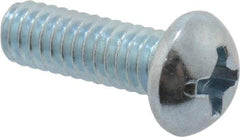 Value Collection - #8-32 UNC, 1/2" Length Under Head Phillips Drive Machine Screw - Round Head, Grade 2 Steel, Zinc-Plated Finish, Without Washer - Exact Tool & Supply