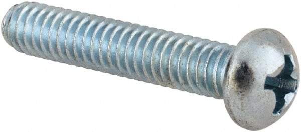 Value Collection - #8-32 UNC, 7/8" Length Under Head Phillips Drive Machine Screw - Round Head, Grade 2 Steel, Zinc-Plated Finish, Without Washer - Exact Tool & Supply