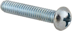 Value Collection - #8-32 UNC, 7/8" Length Under Head Phillips Drive Machine Screw - Round Head, Grade 2 Steel, Zinc-Plated Finish, Without Washer - Exact Tool & Supply