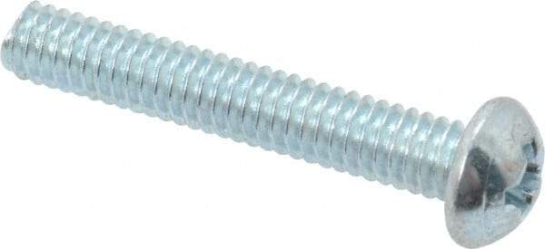 Value Collection - #8-32 UNC, 1" Length Under Head Phillips Drive Machine Screw - Round Head, Grade 2 Steel, Zinc-Plated Finish, Without Washer - Exact Tool & Supply