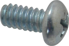 Value Collection - #10-24 UNC, 3/8" Length Under Head Phillips Drive Machine Screw - Round Head, Grade 2 Steel, Zinc-Plated Finish, Without Washer - Exact Tool & Supply
