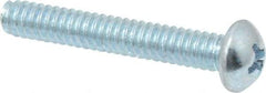 Value Collection - #10-24 UNC, 1-1/4" Length Under Head Phillips Drive Machine Screw - Round Head, Grade 2 Steel, Zinc-Plated Finish, Without Washer - Exact Tool & Supply