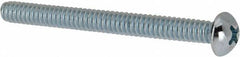 Value Collection - #10-24 UNC, 2" Length Under Head Phillips Drive Machine Screw - Round Head, Grade 2 Steel, Zinc-Plated Finish, Without Washer - Exact Tool & Supply