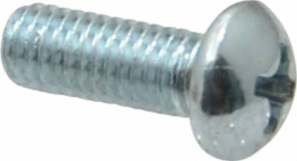 Value Collection - #10-32 UNF, 1/2" Length Under Head Phillips Drive Machine Screw - Round Head, Grade 2 Steel, Zinc-Plated Finish, Without Washer - Exact Tool & Supply