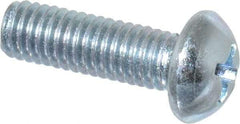Value Collection - #10-32 UNF, 5/8" Length Under Head Phillips Drive Machine Screw - Round Head, Grade 2 Steel, Zinc-Plated Finish, Without Washer - Exact Tool & Supply