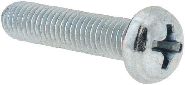 Value Collection - #10-32 UNF, 7/8" Length Under Head Phillips Drive Machine Screw - Round Head, Grade 2 Steel, Zinc-Plated Finish, Without Washer - Exact Tool & Supply