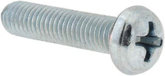 Value Collection - #10-32 UNF, 7/8" Length Under Head Phillips Drive Machine Screw - Round Head, Grade 2 Steel, Zinc-Plated Finish, Without Washer - Exact Tool & Supply